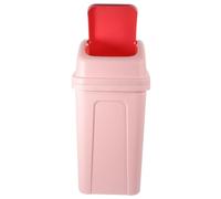 SOLUSTRE Poubelle en Plastique à Couvercle Rabattable 20L Poubelle Ménagère Résistante Couleur Rose Cuisine et Salle de Bain Accessoire Pratique pour Maison