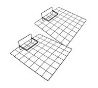 SOLUSTRE Présentoir Mural en Grille Métallique 35x35 Cm Noir, Panneau Multifonction pour Photos Et Ornements, Support Filaire Compact pour Exposition en Boutique Domicile, Lot De 2 Pièces