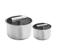 SOLUSTRE Presse à Boulettes de Viande Mécanisme Manuel Multifonctionnelle en Acier Inoxydable Argenté, Lot de 2 Pièces Cuisine et Préparation Maison Réutilisable
