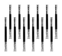 SOLUSTRE Prolongateur de Crayon Double Embout en Acier Inoxydable Léger pour Fixer Crayons Courts, pour École et Bureau, Lot de 12 Pièces Noires