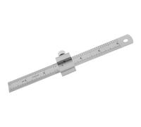 SOLUSTRE Règle en Acier Inoxydable avec Bloc de Positionnement pour Mesure de Hauteur et Profondeur, Outil de Mesure Précis pour Bureaux et Écoles, 1 Set