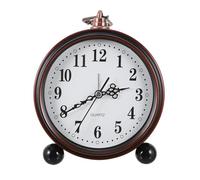 SOLUSTRE Réveil Silencieux Vintage Européen pour Bureau et Décoration Maison Mouvement à Balayage Muet et Design Entièrement Étanche en Abs et Verre