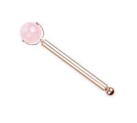 SOLUSTRE Roller de Massage Visage Jade Naturel Rose Outil de Soin Peau Anti-puffiness et Soulagement Léger et Portable pour Usage Quotidien
