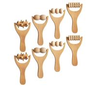 SOLUSTRE Rouleaux de Massage des Pieds en Bois 8pcs Poignée Ergonomique Facile à Transporter pour Soulager Cou et Bras la Maison