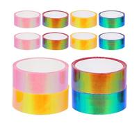 SOLUSTRE Ruban Adhésif Couleur Aléatoire Haute Viscosité Pe Arc-en-ciel 12 Rouleaux Étanche Présents de Noël Coloré et Vif pour Bricolage et Décoration