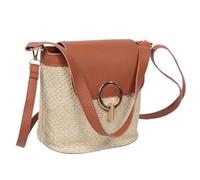 SOLUSTRE Sac à Bandoulière en Paille : Sac à Main Rectangulaire Tissé - Sac Fourre-tout de Plage Tressé pour Femme - Sac Messager D'été avec Motif Tissé Creux