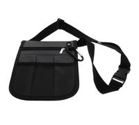 SOLUSTRE Sac Banane Gris en Tissu Oxford, Pochette à Outils Légère avec Compartiments Multiples, Sac Bandoulière Fonctionnel pour Personnel Médical et Aide-soignant en Milieu Hospitalier