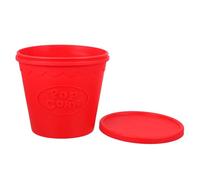 SOLUSTRE Seau à Popcorn Silicone Réutilisable Rouge Boîte Snack Anti-fuite pour Soirée Cinéma et Anniversaires Contenant Pratique pour Bonbons et Friandises
