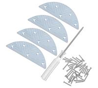 SOLUSTRE Semelles de talon métalliques argentées avec renforts antidérapants, kit complet avec tournevis, pour réparation et protection des boots lors d'activités extérieures