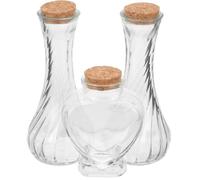SOLUSTRE Set de 3 Bouteilles en Verre Légères Sable Décoratif pour Cérémonie de Mariage, Bouteilles à Souhaits Soi-même Bouchon en Liège, Décoration Artistique