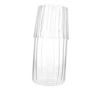 SOLUSTRE Set de Carafe Verre Borosilicate Transparent avec Tasse Résistance Thermique pour Boissons Froides et Chaudes pour Thé Jus et Eau Usage Familial et Bureau