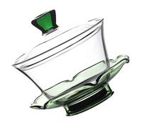 SOLUSTRE Set de Tasse à Thé Décoration Délicate en Verre Transparent de Style Chinois Soupière et Fonction de Maintien Chaleur, pour Anniversaire ou Mariage