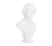 SOLUSTRE Statue de Buste en Résine Blanc Texture Réaliste, Sculpture Miniature de Chopin pour Décoration de Bureau et Collection Artistique Européenne
