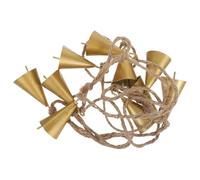 SOLUSTRE String Christmas Bells Rustic Metal Hanging Cowbells with Natural Jute Rope for Festive Holiday Decor and Mantel Fireplace Decoration