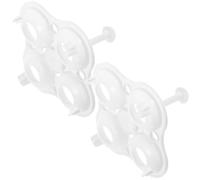 SOLUSTRE Support à Œufs Multi-trous en Plastique Blanc 4 Cases pour Cuisson Vapeur, Préserve Nutrition et Saveur, Cuisine, Lot de 2 Pièces
