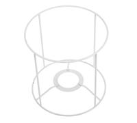 SOLUSTRE Support d'abat-jour en fer E27, cadre d'abat-jour de lampe suspendue blanc, armature en fil de fer 18 x 18 x 18 cm, éclairage DIY pour salon