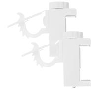 SOLUSTRE Support de Tringle à Rideaux sans Perçage 2 Pièces, Réglable, Clipsable, Finition Blanche, Adapté pour Surfaces Lisses, Kit Support Mural Armoire sans Clous pour Installation