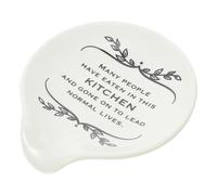 SOLUSTRE Support en Céramique pour Cuillère à Soupe, Repose-cuillère de Table, Plateau Porte-cuillère à Riz, Accessoire pour Restaurant, Design Champêtre, Facile à Nettoyer, Taille