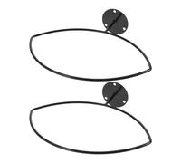 SOLUSTRE Support Mural en Fer pour Rugby et Basketball 2 Pièces, Porte-Ballon Robuste Noir, Rangement Pratique pour Comptoirs de Magasins et Espaces de Stockage à Domicile