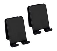 SOLUSTRE Support Mural Vision Mains Libres Adhésif pour Téléphone Portable 2pcs en Abs Noir Fixation sans Perçage Pratique pour Bureau et Salle D'étude