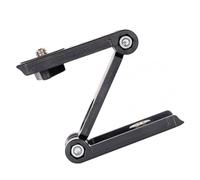 SOLUSTRE Support Z Pliable pour Téléphone et Caméra, en Plastique Noir Fixation Rotative, pour Trépied de Bureau et Glissière