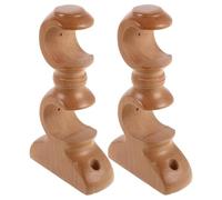 SOLUSTRE Supports Doubles Lot de 2 Fixation Murale Ajustable en Bois Beige pour Tringles à Rideaux Style Romain Adaptés pour Rideaux Épais ou Fins en Salon ou Chambre