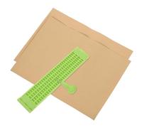 SOLUSTRE Tableau D'écriture Braille en Plastique Flexible et Portable pour Aveugles, Kit Complet Stylet et 2 Feuilles D'exercices, 27 Lignes 30 Cellules