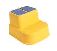 SOLUSTRE Tabouret pour Garçon Fille Plastique Jaune Double Antidérapant Marchepied Multifonction pour Toilette Salle de Bain Cuisine Support Stable pour Garçon et Fille