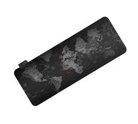 SOLUSTRE Tapis de Souris Gaming Lumineux en Caoutchouc Noir Repose-Poignet Ergonomique, Surface Douce et Antidérapante, pour Ordinateur Portable et Cafés