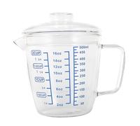 SOLUSTRE Tasse It Verre Chaleur avec Couvercle à Bouton Tasse de Mesure Multifonction pour Thé Jus et Boissons pour Maison et Bureau