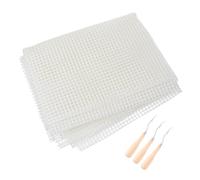 SOLUSTRE Toile de Tapis avec Outil Crochet Latch Hook Maille Vierge Plastique et Facile pour DIY Tapisseries Tapis et Décorations Murales