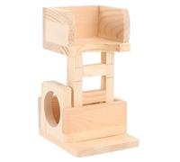 SOLUSTRE Tour D'observation pour Hamster Domestique Accessoire Amusant pour Hamster Plusieurs Styles pour Jouer et Se Reposer en Bois Beige Plateformes Lisses