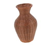 SOLUSTRE Vase Tressé pour Fleurs Séchées Petit Vase Décoratif Rustique Style Minimaliste Bambou pour Compositions