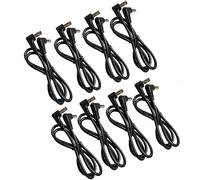 SOLUTEK Câble d'alimentation court pour pédale de guitare de 30,5 cm, double angle droit pour économiser de l'espace. Fonctionne avec connexions 9 V/12 V/18 V négatives centrales de 5,5 x 2,1 mm |