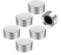 SOLUTEK Lot de 6 décorations de pédale en métal avec 3 vis et insert en caoutchouc pour interrupteurs à pédale communs (10 mm) - Augmentation de la précision et du confort - Argentées