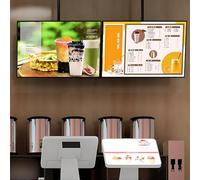 Solution complète d'affichage numérique, écran publicitaire LED commercial fin et caisson lumineux à clipser pour menus et affichages numériques 50×100cm/19.69×39.37in