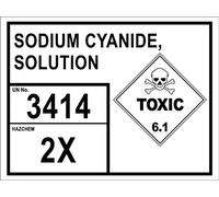 Solution De Cyanure De Sodium 3414 2X Panneau D'Avertissement Plaque Décoration Métal Tôle Signe Affiche Étain Pour Parc Intérieur 20X30cm