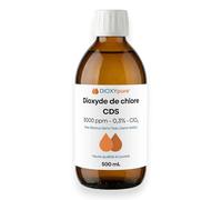 Solution de Dioxyde de Chlore - CDS - 3000 ppm - Gaz dissous dans l'eau (sans résidu) - Désinfectant - 500 mL - sans conservateurs ni substances ajoutées - Ultra Pure