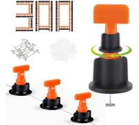 Solution De Maçon-Kit De 300 Pièces Avec Niveleurs De Carrelage Réutilisables Outil Pavilift Et Croisillons Autonivelants De 2mm Pour La Pose Et Le Nivellement De Carrelage Sol Et Mur 2 Clés Offertes