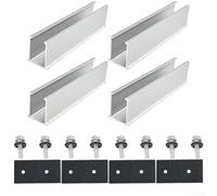 Solution de montage sécurisée de 20 cm, support de rail en aluminium pour panneaux solaires, compatible avec les feuilles trapézoïdales, lot de 1/4 pièces (4 pièces)
