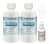 Solution de nettoyage pH GIDIGI 250 ml x 2 et solution de stockage d'électrode pH 30 ml x 1 pour électrode de pH-mètre, nettoyant de sonde de conductivité