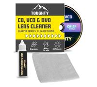Solution de nettoyage pour lecteur CD, lecteur DVD et VCD - Nettoyage sûr de la brosse pour un son clair et une lecture fluide - Kit de nettoyage complet avec chiffon en microfibre et solution Toughty