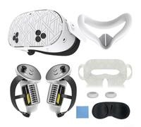 Solution de protection complète pour Meta Quest 3s Ensemble de housses en silicone avec accessoires essentiels (blanc)
