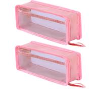 Solution de rangement compacte, étanche et facile à nettoyer, pochette transparente double couche, fermeture éclair résistante, options de