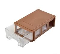 Solution de rangement intelligente - Boîte à outils empilable en plastique pour vis et petites pièces - Tiroirs transparents pour une identification facile (marron)