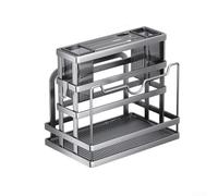 Solution de rangement pour planche à découper avec option de montage mural et plateau de collecte d'eau pour comptoirs de cuisine soignés (gris amélioré)