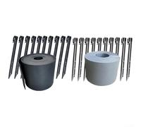 Solution de séparation de jardin en polyéthylène pour gazon et pierre, design flexible, 12 cm de hauteur et 10 m de long (gris)
