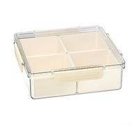 Solution de service avec compartiments divisés pour bonbons, noix, biscuits, fruits et légumes frais à la maison ou lors d'événements (blanc laiteux, carré)
