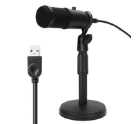 Solution d'enregistrement de bureau, microphone à condensateur cardioïde avec bouton de gain réglable, haute qualité et grande durabilité