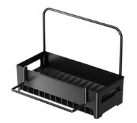 Solution d'organisation pour évier de cuisine,Support de rangement avec barre porte-serviettes et plateau de vidange - Éponge auto-drainante Évier de cuisine, pour brosse de nettoyage Gommage Brosse à